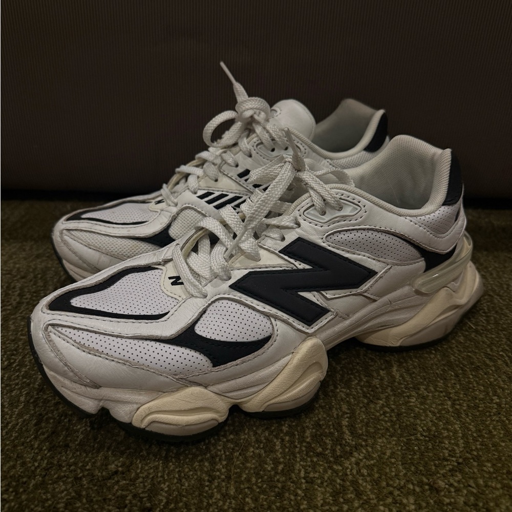 New Balance White and Black Sneakers
